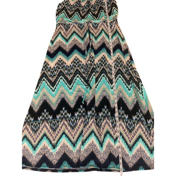 NY Collection Womens Maxi Dress Multicolor Chevron Print Sleeveless Small - Picture 6 of 10